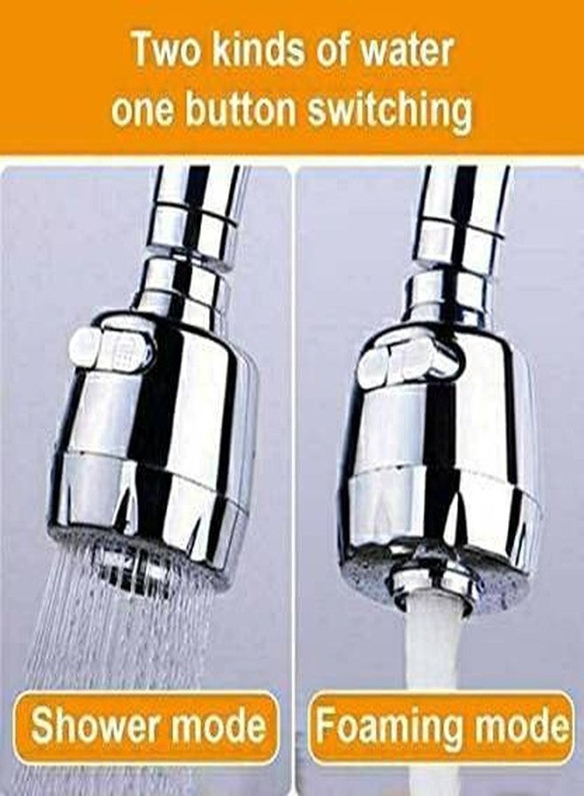 SPAZIO صنبور SPAZIO Hexa المرن ذو العنق المعقوف المصنوع من النحاس الأصفر، مزود بخرطوم فضي مرن بزاوية 360 درجة ونمط تدفق مزدوج للماء الساخن/البارد، مناسب لأحواض المطبخ وأحواض الغسيل، بلمسة نهائية من الكروم والفضة. - Image 5